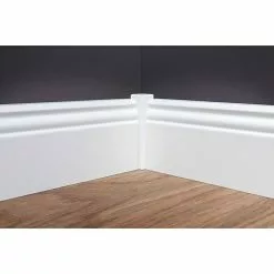 BAUHAUS Sockelleiste Weiß, 2,4 M X 16 Mm X 80 Mm, Profiliert -Angebote Fliesen Verkäufe 12 6314