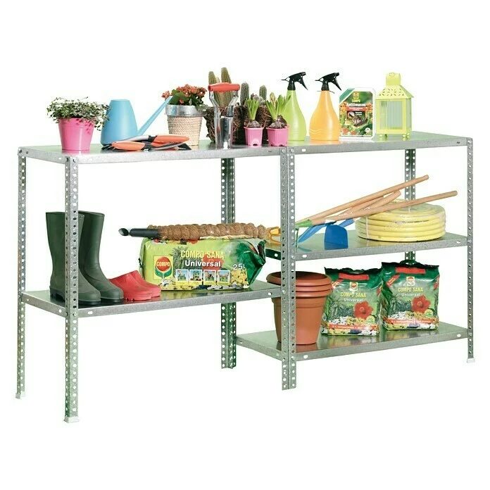 BAUHAUS Simonrack Comfort Metallregal L X B X H: 40 X 90 X 180 Cm, Traglast: 100 Kg/Boden, Anzahl Böden: 5, Schrauben, Silber 3 BAUHAUS Simonrack Comfort Metallregal L X B X H: 40 X 90 X 180 Cm, Traglast: 100 Kg/Boden, Anzahl Böden: 5, Schrauben, Silber – Bild 3