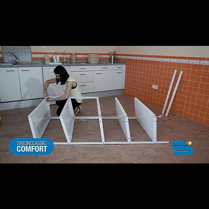 BAUHAUS Simonrack Comfort Metallregal L X B X H: 40 X 90 X 180 Cm, Traglast: 100 Kg/Boden, Anzahl Böden: 5, Schrauben, Silber 4 BAUHAUS Simonrack Comfort Metallregal L X B X H: 40 X 90 X 180 Cm, Traglast: 100 Kg/Boden, Anzahl Böden: 5, Schrauben, Silber – Bild 4