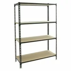 BAUHAUS Simonrack Maderclick Metallregal L X B X H: 50 X 90 X 150 Cm, Traglast: 150 Kg/Boden, Anzahl Böden: 4, Stecken, Anthrazitgrau