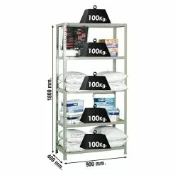 BAUHAUS Simonrack Comfort Metallregal L X B X H: 40 X 90 X 180 Cm, Traglast: 100 Kg/Boden, Anzahl Böden: 5, Schrauben, Grau -Angebote Fliesen Verkäufe 12 6490