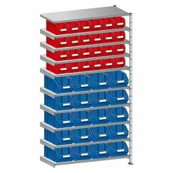 BAUHAUS Scholz System Metall-Sichtlagerkastenregal Anbauelement S300 320 X 1.010 X 1.920 Mm, Traglast: 90 Kg/Boden, Stecken