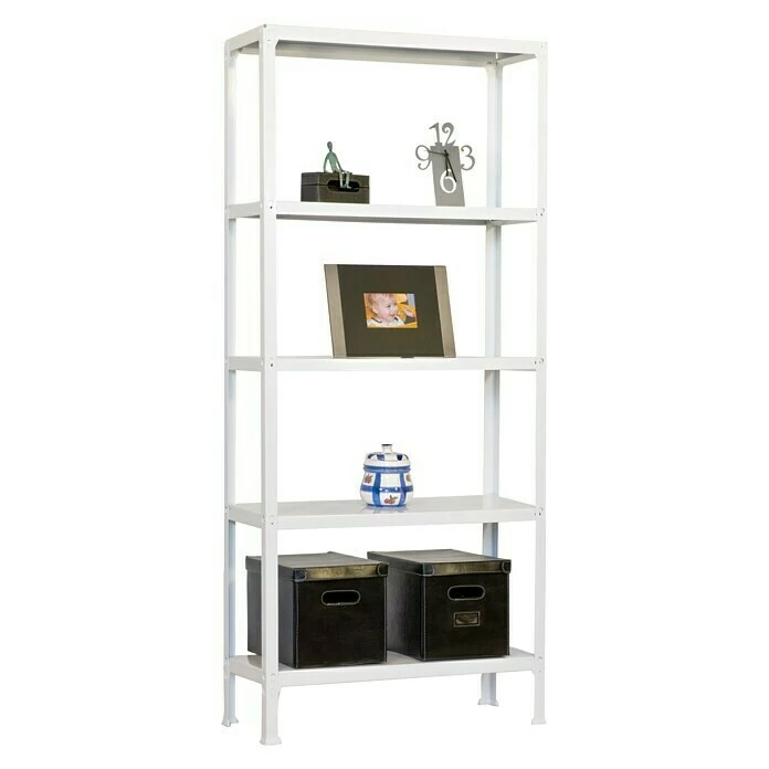 BAUHAUS Simonrack Homeclick Metallregal Mini L X B X H: 30 X 80 X 180 Cm, Traglast: 150 Kg/Boden, Anzahl Böden: 5 Stk., Weiß 3 BAUHAUS Simonrack Homeclick Metallregal Mini L X B X H: 30 X 80 X 180 Cm, Traglast: 150 Kg/Boden, Anzahl Böden: 5 Stk., Weiß – Bild 3