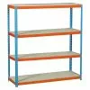 BAUHAUS Simonrack Simonforte Metall-Schwerlastregal L X B X H: 60 X 240 X 200 Cm, Traglast: 400 Kg/Boden, Anzahl Böden: 4, Blau/Orange
