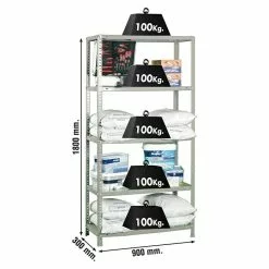 BAUHAUS Simonrack Comfort Metallregal L X B X H: 30 X 90 X 180 Cm, Traglast: 100 Kg/Boden, Anzahl Böden: 5, Schrauben, Grau -Angebote Fliesen Verkäufe 12 6685