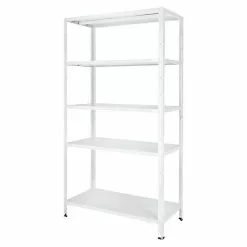 BAUHAUS Regalux Metallregal L X B X H: 45 X 100 X 188 Cm, Traglast: 65 Kg/Boden, Weiß