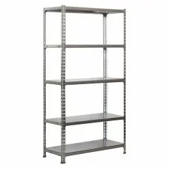 BAUHAUS Simonrack Simonclick Metallregal Mini L X B X H: 30 X 80 X 180 Cm, Traglast: 180 Kg/Boden, Anzahl Böden: 5 Stk., Stecken, Silber