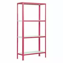 BAUHAUS Simonrack Homeclick Metallregal Mini L X B X H: 40 X 80 X 160 Cm, Traglast: 150 Kg/Boden, Anzahl Böden: 4 Stk., Rosa