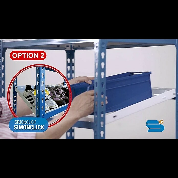 BAUHAUS Simonrack Simonclick Metallregal Mini L X B X H: 50 X 80 X 250 Cm, Traglast: 180 Kg/Boden, Anzahl Böden: 6 Stk., Stecken, Weiß 4 BAUHAUS Simonrack Simonclick Metallregal Mini L X B X H: 50 X 80 X 250 Cm, Traglast: 180 Kg/Boden, Anzahl Böden: 6 Stk., Stecken, Weiß – Bild 4