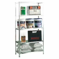 BAUHAUS Simonrack Comfort Metallregal L X B X H: 50 X 90 X 180 Cm, Traglast: 100 Kg/Boden, Anzahl Böden: 5, Schrauben, Silber -Angebote Fliesen Verkäufe 12 6880