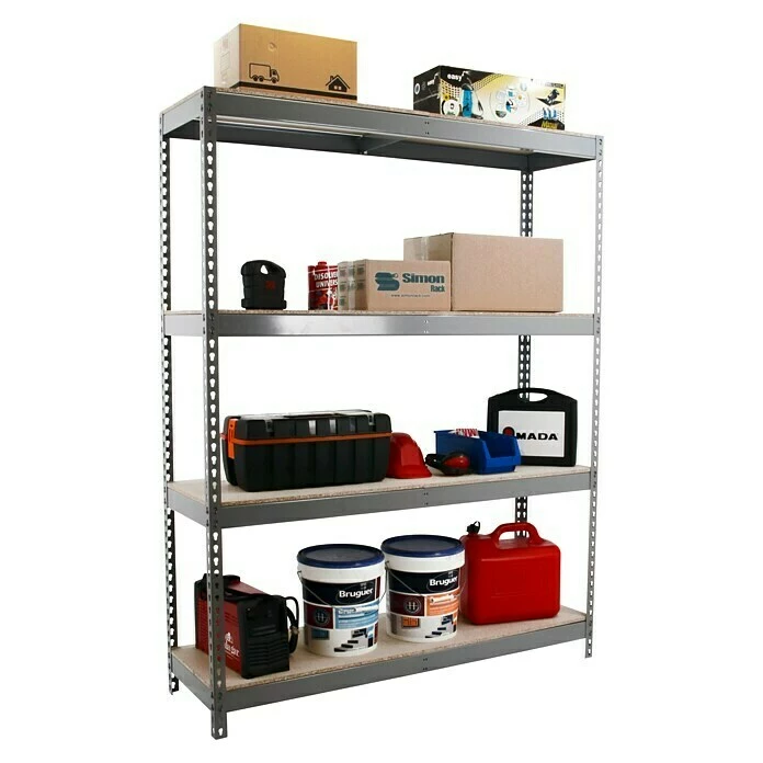 BAUHAUS Simonrack Ecoforte Metall-Schwerlastregal L X B X H: 60 X 120 X 200 Cm, Traglast: 400 Kg/Boden, Anzahl Böden: 4 Stk., Stecken, Grau 2 BAUHAUS Simonrack Ecoforte Metall-Schwerlastregal L X B X H: 60 X 120 X 200 Cm, Traglast: 400 Kg/Boden, Anzahl Böden: 4 Stk., Stecken, Grau – Bild 2