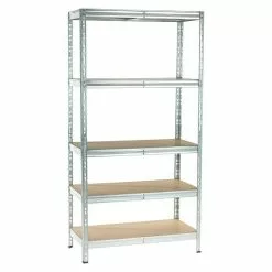 BAUHAUS Metall-Schwerlastregal L X B X H: 50 X 100 X 200 Cm, 300, Anzahl Böden: 5 Stk., Grau