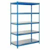 BAUHAUS Simonrack Bricoforte Metall-Schwerlastregal L X B X H: 60 X 100 X 200 Cm, Traglast: 300 Kg/Boden, Anzahl Böden: 5, Blau, Material Boden: Metall