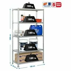 BAUHAUS Simonrack Simonclick Metallregal Plus L X B X H: 50 X 100 X 200 Cm, Traglast: 180 Kg/Boden, Anzahl Böden: 5 Stk., Stecken, Grau -Angebote Fliesen Verkäufe 12 6984