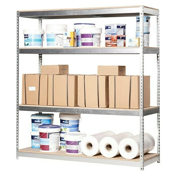 BAUHAUS Simonrack Simonforte Metall-Schwerlastregal L X B X H: 45 X 150 X 200 Cm, Traglast: 600 Kg/Boden, Anzahl Böden: 4, Silber 2 BAUHAUS Simonrack Simonforte Metall-Schwerlastregal L X B X H: 45 X 150 X 200 Cm, Traglast: 600 Kg/Boden, Anzahl Böden: 4, Silber – Bild 2