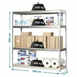 BAUHAUS Simonrack Simonforte Metall-Schwerlastregal L X B X H: 45 X 150 X 200 Cm, Traglast: 600 Kg/Boden, Anzahl Böden: 4, Silber 7 BAUHAUS Simonrack Simonforte Metall-Schwerlastregal L X B X H: 45 X 150 X 200 Cm, Traglast: 600 Kg/Boden, Anzahl Böden: 4, Silber -Angebote Fliesen Verkäufe 12 7024
