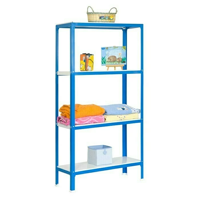 BAUHAUS Simonrack Homeclick Metallregal Mini L X B X H: 40 X 80 X 160 Cm, Traglast: 150 Kg/Boden, Anzahl Böden: 4 Stk., Blau 2 BAUHAUS Simonrack Homeclick Metallregal Mini L X B X H: 40 X 80 X 160 Cm, Traglast: 150 Kg/Boden, Anzahl Böden: 4 Stk., Blau – Bild 2