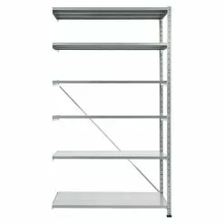 BAUHAUS Scholz Metall-Lagerregal Anbauelement Länge: 700 Mm, Breite: 1.210 Mm, Höhe: 2.280 Mm, Traglast: 210 Kg/Boden, Anzahl Böden: 6 Stk.