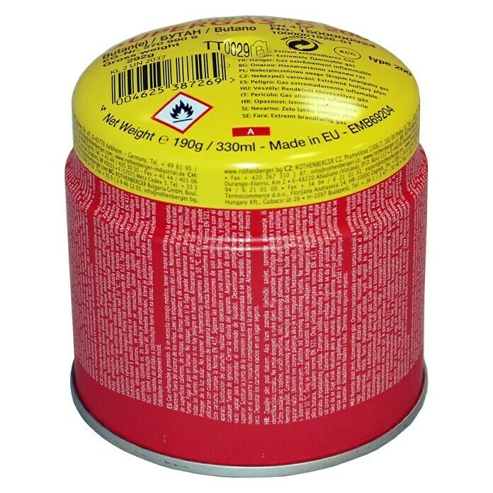 BAUHAUS Rothenberger Industrial Ventilkartusche C 200 Supergas 190 G, 1 Stk. 1 BAUHAUS Rothenberger Industrial Ventilkartusche C 200 Supergas 190 G, 1 Stk.