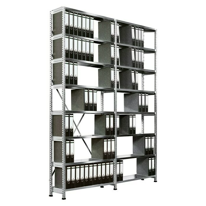 BAUHAUS Scholz Aktenregal Grundelement Länge: 1.250 Mm, Breite: 300 Mm, Höhe: 2.640 Mm, Traglast: 60 Kg/Boden, Anzahl Böden: 8 Stk. 2 BAUHAUS Scholz Aktenregal Grundelement Länge: 1.250 Mm, Breite: 300 Mm, Höhe: 2.640 Mm, Traglast: 60 Kg/Boden, Anzahl Böden: 8 Stk. – Bild 2