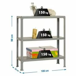 BAUHAUS Simonrack Homeclick Metallregal Plus L X B X H: 30 X 100 X 90 Cm, Traglast: 150 Kg/Boden, Anzahl Böden: 3 Stk., Stecken, Grau -Angebote Fliesen Verkäufe 12 7631