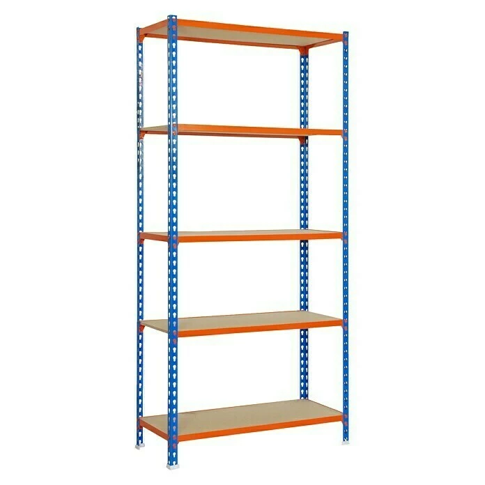 BAUHAUS Simonrack Maderclick Metallregal Plus L X B X H: 50 X 100 X 200 Cm, Traglast: 150 Kg/Boden, Anzahl Böden: 5, Stecken, Blau/Orange 1 BAUHAUS Simonrack Maderclick Metallregal Plus L X B X H: 50 X 100 X 200 Cm, Traglast: 150 Kg/Boden, Anzahl Böden: 5, Stecken, Blau/Orange