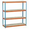 BAUHAUS Simonrack Simonforte Metall-Schwerlastregal L X B X H: 60 X 180 X 200 Cm, Traglast: 600 Kg/Boden, Anzahl Böden: 4, Blau/Orange