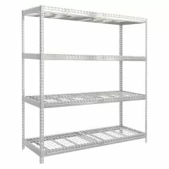 BAUHAUS Simonrack Ecoforte Metall-Schwerlastregal Rex L X B X H: 60 X 180 X 250 Cm, Traglast: 400 Kg/Boden, Anzahl Böden: 4 Stk., Silber