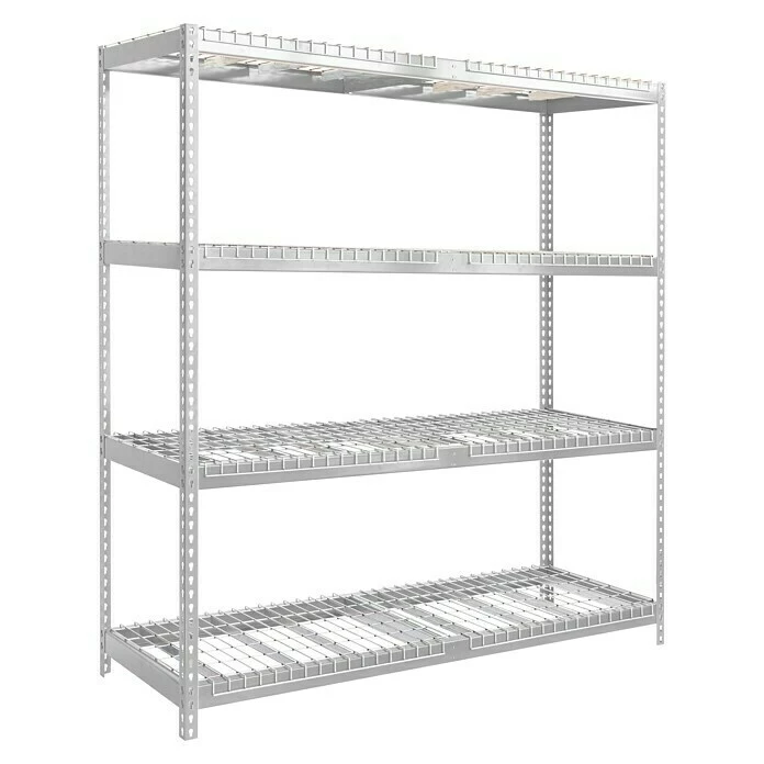 BAUHAUS Simonrack Ecoforte Metall-Schwerlastregal Rex L X B X H: 60 X 180 X 250 Cm, Traglast: 400 Kg/Boden, Anzahl Böden: 4 Stk., Silber 1 BAUHAUS Simonrack Ecoforte Metall-Schwerlastregal Rex L X B X H: 60 X 180 X 250 Cm, Traglast: 400 Kg/Boden, Anzahl Böden: 4 Stk., Silber