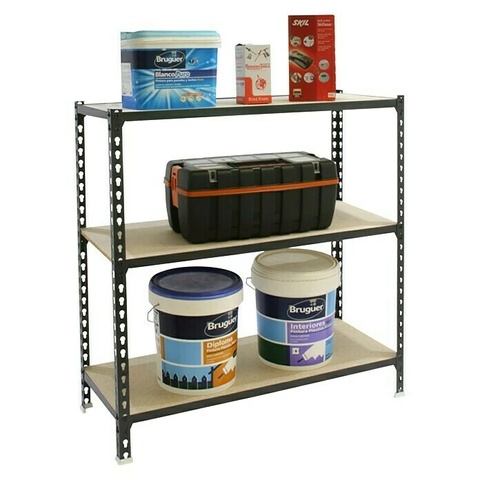 BAUHAUS Simonrack Maderclick Metallregal L X B X H: 40 X 90 X 90 Cm, Traglast: 150 Kg/Boden, Anzahl Böden: 3, Stecken, Anthrazitgrau 2 BAUHAUS Simonrack Maderclick Metallregal L X B X H: 40 X 90 X 90 Cm, Traglast: 150 Kg/Boden, Anzahl Böden: 3, Stecken, Anthrazitgrau – Bild 2