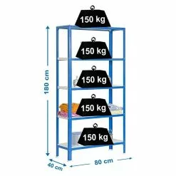 BAUHAUS Simonrack Homeclick Metallregal Mini L X B X H: 40 X 80 X 180 Cm, Traglast: 150 Kg/Boden, Anzahl Böden: 5 Stk., Blau -Angebote Fliesen Verkäufe 12 7847