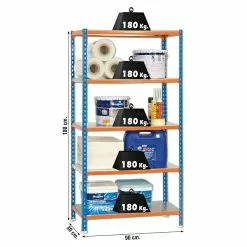 BAUHAUS Simonrack Simonclick Metallregal Mini L X B X H: 40 X 80 X 180 Cm, Traglast: 180 Kg/Boden, Anzahl Böden: 5 Stk., Stecken, Blau/Orange -Angebote Fliesen Verkäufe 12 7882