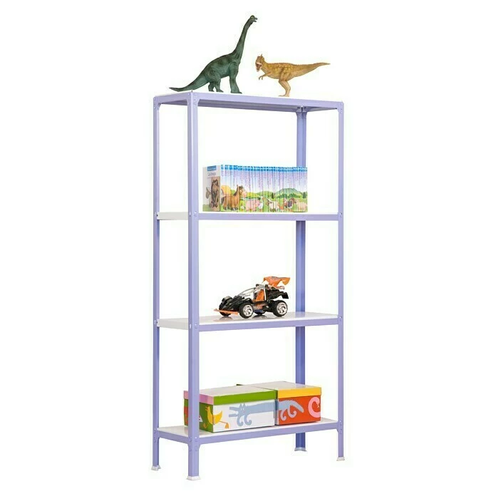 BAUHAUS Simonrack Homeclick Metallregal Mini L X B X H: 40 X 80 X 160 Cm, Traglast: 150 Kg/Boden, Anzahl Böden: 4 Stk., Lila 2 BAUHAUS Simonrack Homeclick Metallregal Mini L X B X H: 40 X 80 X 160 Cm, Traglast: 150 Kg/Boden, Anzahl Böden: 4 Stk., Lila – Bild 2