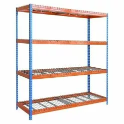 BAUHAUS Simonrack Ecoforte Metall-Schwerlastregal Rex L X B X H: 60 X 180 X 200 Cm, Traglast: 400 Kg/Boden, Anzahl Böden: 4 Stk., Blau/Orange