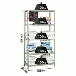 BAUHAUS Simonrack Comfort Metallregal L X B X H: 30 X 80 X 180 Cm, Traglast: 100 Kg/Boden, Anzahl Böden: 5, Schrauben, Grau -Angebote Fliesen Verkäufe 12 7929