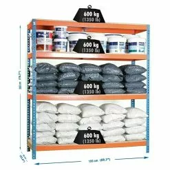 BAUHAUS Simonrack Simonforte Metall-Schwerlastregal L X B X H: 60 X 150 X 200 Cm, Traglast: 600 Kg/Boden, Anzahl Böden: 4, Blau/Orange -Angebote Fliesen Verkäufe 12 7990