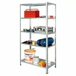 BAUHAUS Regalux Metallregal L X B X H: 45 X 100 X 188 Cm, Traglast: 65 Kg/Boden, Silber -Angebote Fliesen Verkäufe 12 8006