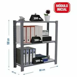 BAUHAUS Simonrack Simonoffice Aktenregal Grundelement L X B X H: 40 X 90 X 100 Cm, Traglast: 200 Kg/Boden, Anzahl Böden: 3, Grau -Angebote Fliesen Verkäufe 12 8020
