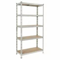 BAUHAUS Regalux Metall-Schwerlastregal L X B X H: 40 X 90 X 180 Cm, Traglast: 175 Kg/Boden, Anzahl Böden: 5 Stk., Stecken, Hellgrau