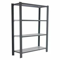 BAUHAUS Simonrack Simonoffice Aktenregal Grundelement L X B X H: 30 X 90 X 150 Cm, Traglast: 200 Kg/Boden, Anzahl Böden: 4, Grau