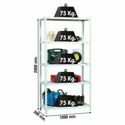 BAUHAUS Simonrack Simonclassic Metallregal Advantage Plus L X B X H: 30 X 100 X 200 Cm, Traglast: 75 Kg/Boden, Anzahl Böden: 5 Stk., Schrauben, Weiß -Angebote Fliesen Verkäufe 12 8138
