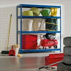 BAUHAUS Regalux Metall-Schwerlastregal XXL L X B X H: 60 X 160 X 185 Cm, Traglast: 350 Kg/Boden, Anzahl Böden: 4 Stk., Stecken, Blau -Angebote Fliesen Verkäufe 12 8160