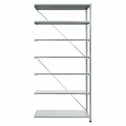 BAUHAUS Scholz Metall-Lagerregal Anbauelement Länge: 500 Mm, Breite: 1.210 Mm, Höhe: 3.000 Mm, Traglast: 150 Kg/Boden, Anzahl Böden: 7 Stk.