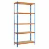 BAUHAUS Simonrack Maderclick Metallregal Mega Plus L X B X H: 50 X 120 X 200 Cm, Traglast: 200 Kg/Boden, Anzahl Böden: 5 Stk., Stecken, Blau/Orange