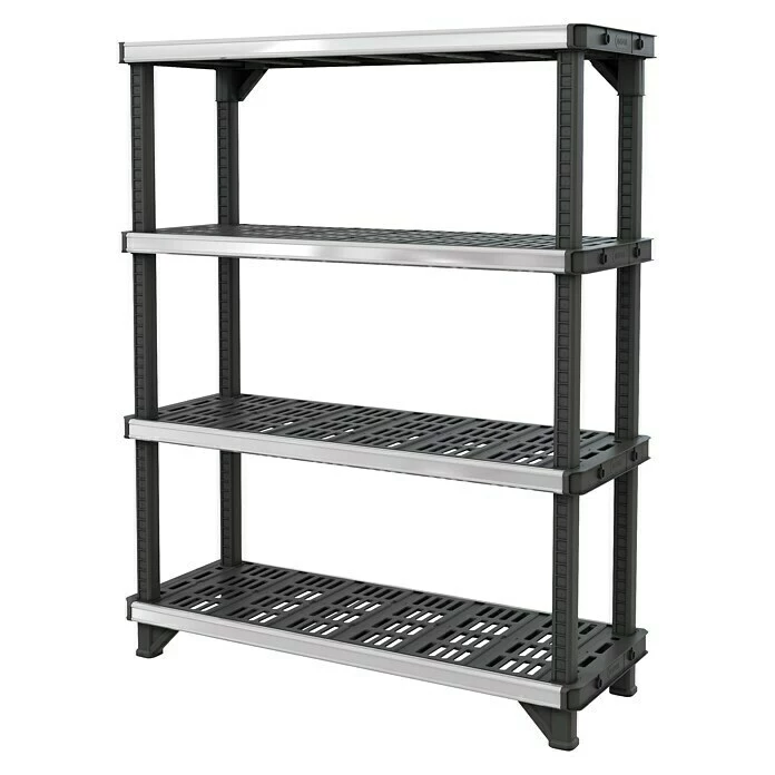 BAUHAUS Kunststoffregal Fused L X B X H: 45,7 X 121,9 X 155,1 Cm, Traglast: 180 Kg/Boden, Anzahl Böden: 4 Stk., Stecken, Schwarz 1 BAUHAUS Kunststoffregal Fused L X B X H: 45,7 X 121,9 X 155,1 Cm, Traglast: 180 Kg/Boden, Anzahl Böden: 4 Stk., Stecken, Schwarz