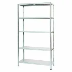 BAUHAUS Regalux Metallregal INOX L X B X H: 40 X 100 X 187 Cm, Edelstahl, Traglast: 80 Kg/Boden, Stecken