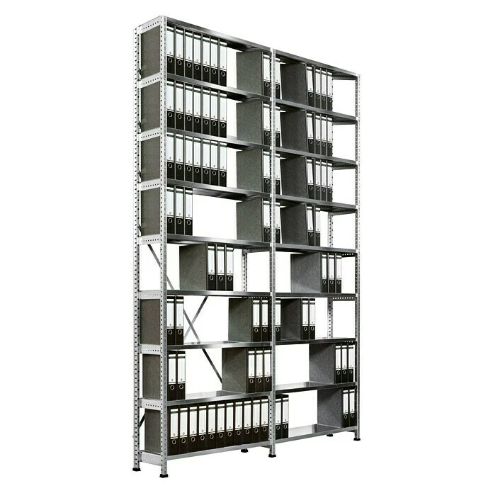 BAUHAUS Scholz Aktenregal Anbauelement Länge: 1.010 Mm, Breite: 300 Mm, Höhe: 3.000 Mm, Traglast: 80 Kg/Boden, Anzahl Böden: 9 Stk. 3 BAUHAUS Scholz Aktenregal Anbauelement Länge: 1.010 Mm, Breite: 300 Mm, Höhe: 3.000 Mm, Traglast: 80 Kg/Boden, Anzahl Böden: 9 Stk. – Bild 3