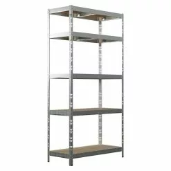 BAUHAUS Regalux Metall-Schwerlastregal L X B X H: 40 X 90 X 180 Cm, Traglast: 175 Kg/Boden, Anzahl Böden: 5 Stk., Stecken, Silber