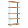 BAUHAUS Simonrack Maderclick Metallregal Plus L X B X H: 30 X 100 X 200 Cm, Traglast: 150 Kg/Boden, Anzahl Böden: 5, Stecken, Blau/Orange