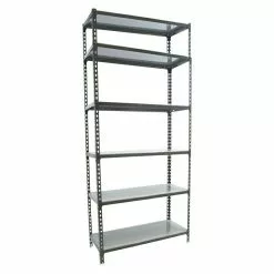 BAUHAUS Simonrack Simonclick Metallregal Mini L X B X H: 30 X 80 X 250 Cm, Traglast: 180 Kg/Boden, Anzahl Böden: 6 Stk., Stecken, Anthrazit/Silber